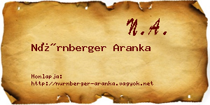 Nürnberger Aranka névjegykártya